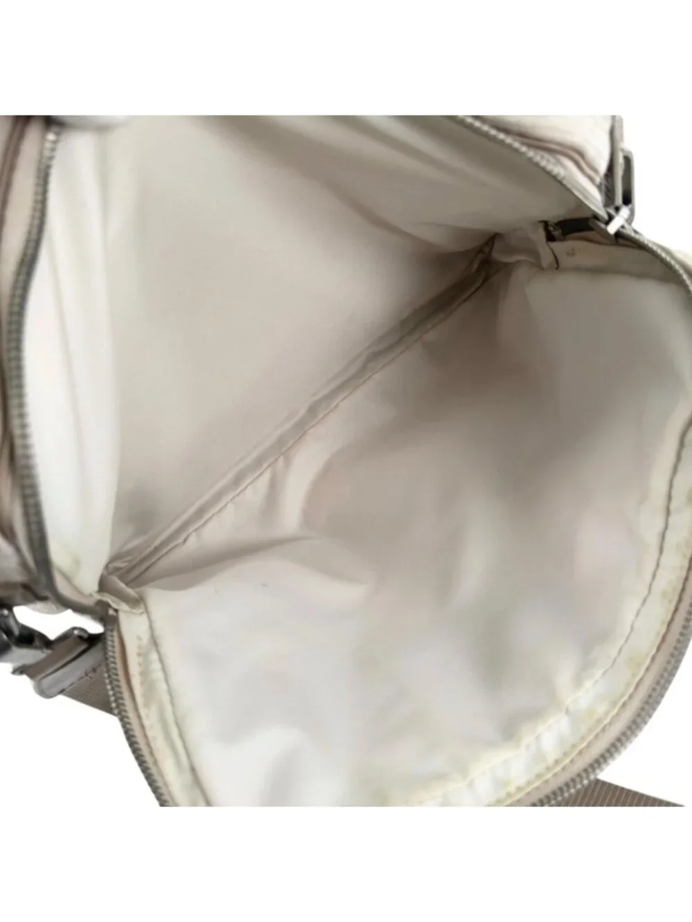 Chanel New Travel Leather Canvas Beige Handbag Silver